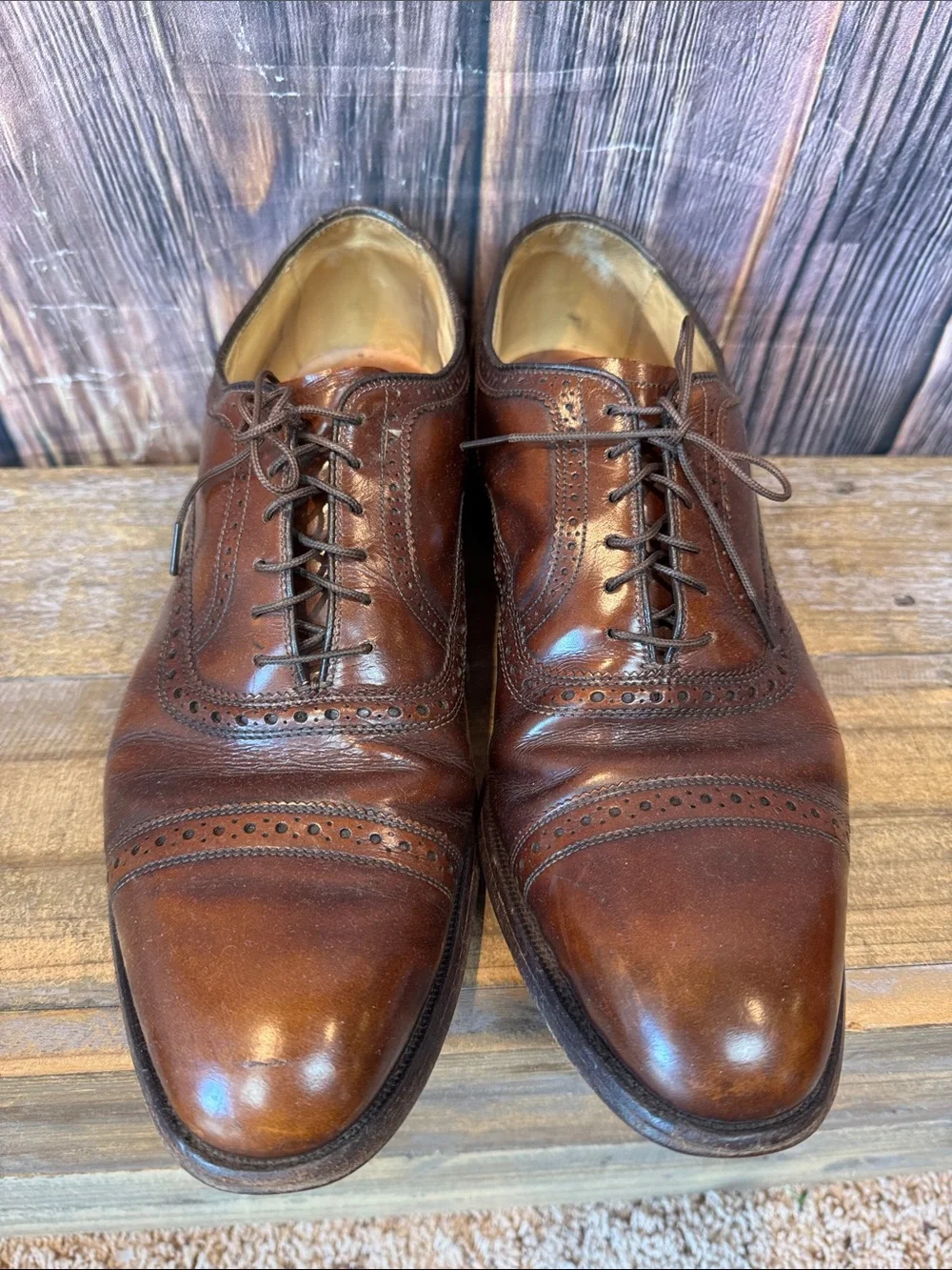 Sam Edelman Men's Brown Leather Wingtip Oxfords